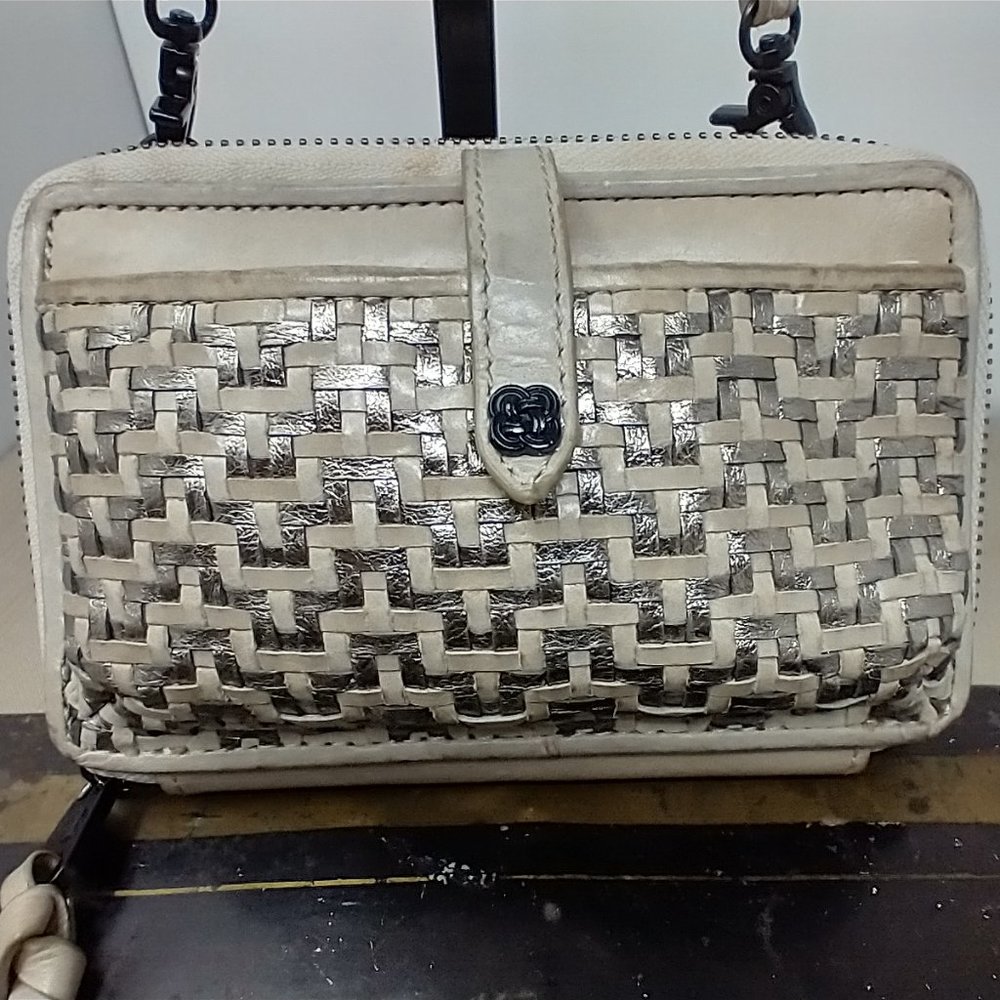 IVORY/GOLD MINI ORGANIZER CROSSBODY BAG